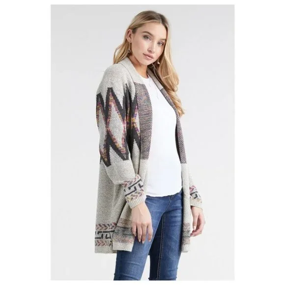 🆕Tribal Open Front Cardigan Sweater - Picture 4 of 7